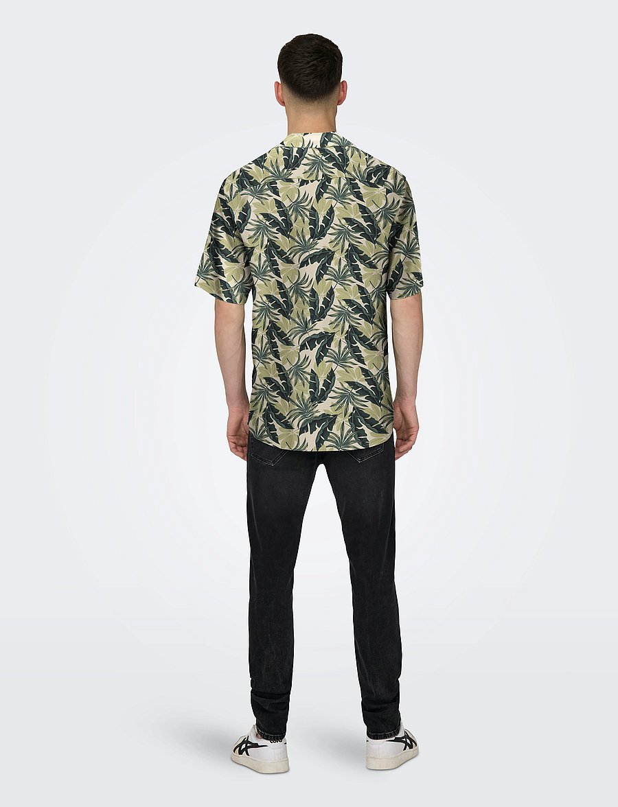 ONLY & SONS - ONSWAYNE LIFE AOP SS VISCOSE SHIRT NOOS - stutterma skyrtur - kambaba - 3