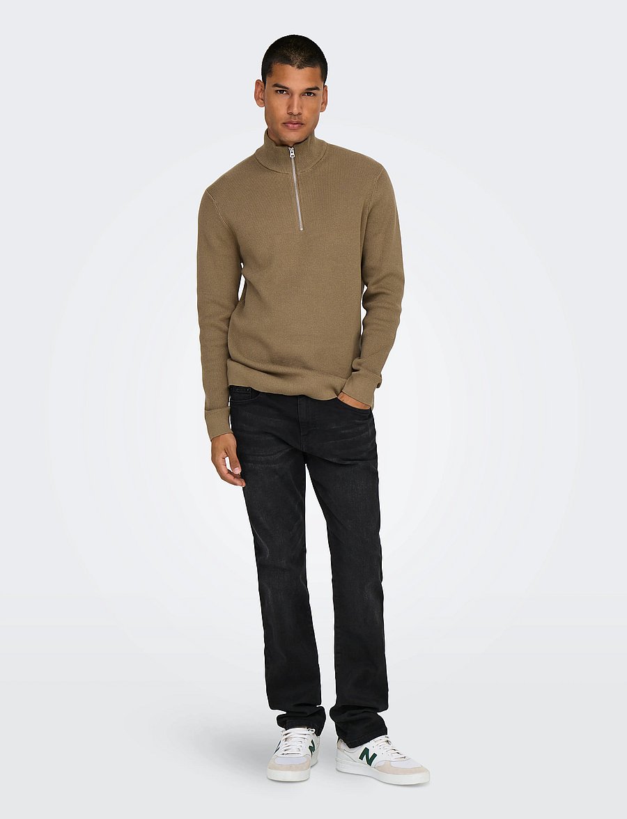 ONLY & SONS - ONSWEFT REGULAR BLACK 8638 MAT DNM NOOS - normale jeans - black denim - 0