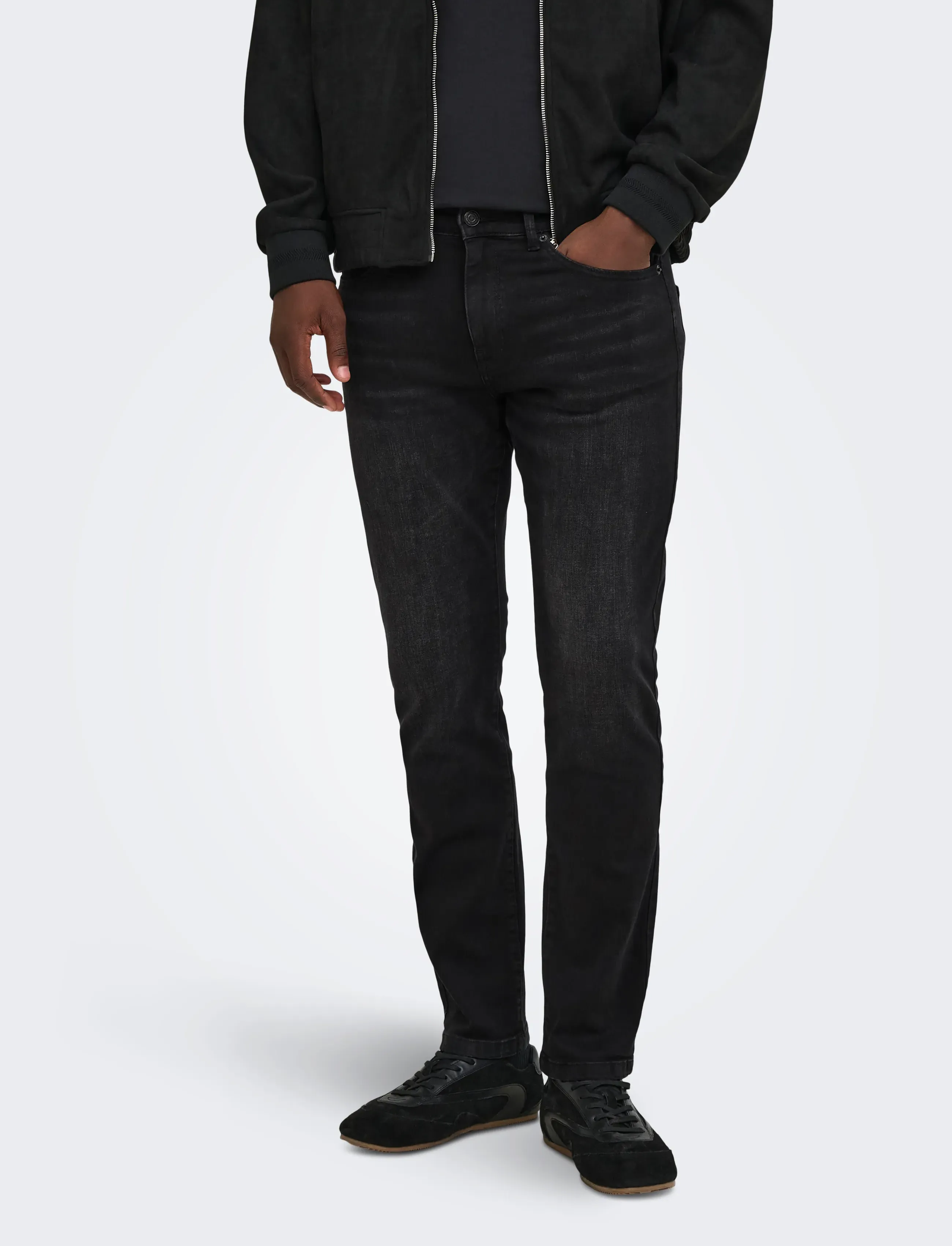 ONLY & SONS ONSWEFT REGULAR BLACK 8638 MAT DNM NOOS - Kollektionen - BLACK DENIM / navy