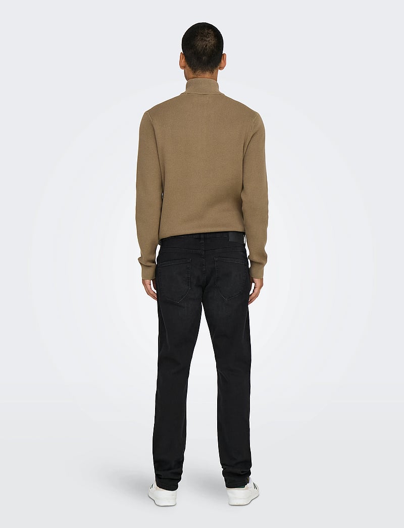 ONLY & SONS - ONSWEFT REGULAR BLACK 8638 MAT DNM NOOS - regular jeans - black denim - 3