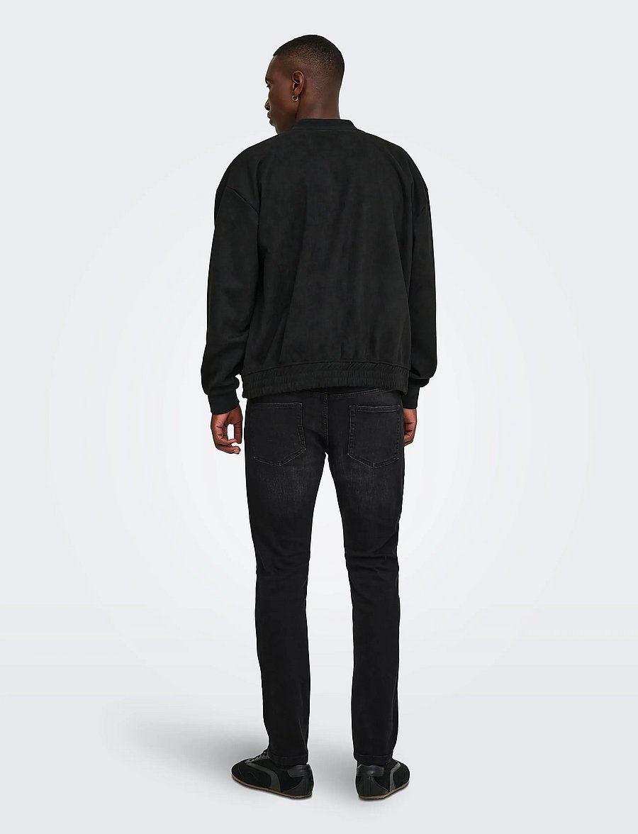 ONLY & SONS - ONSWEFT REGULAR BLACK 8638 MAT DNM NOOS - normale jeans - black denim - 3