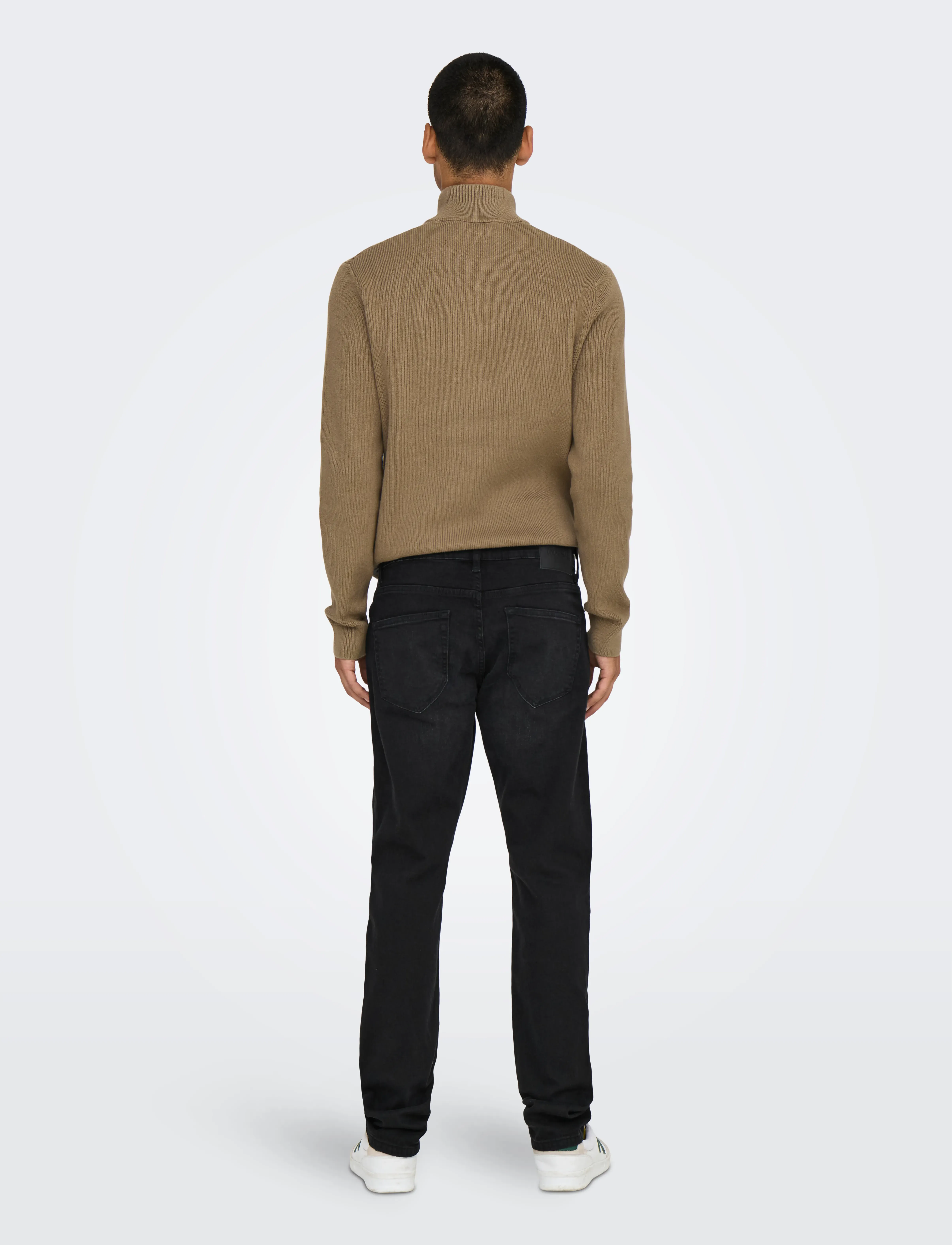 ONLY & SONS - ONSWEFT REGULAR BLACK 8638 MAT DNM NOOS - regular jeans - black denim - 3