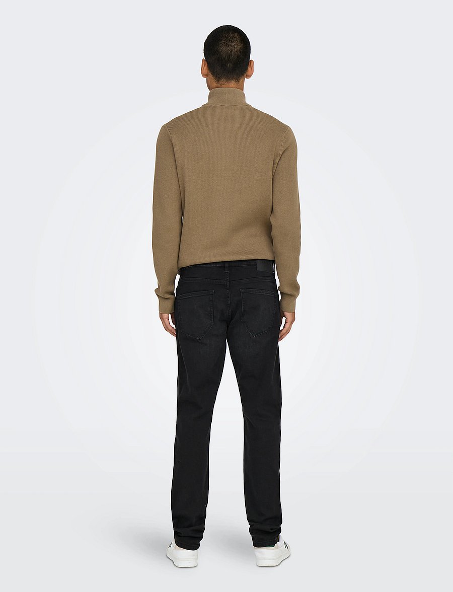 ONLY & SONS - ONSWEFT REGULAR BLACK 8638 MAT DNM NOOS - normale jeans - black denim - 3