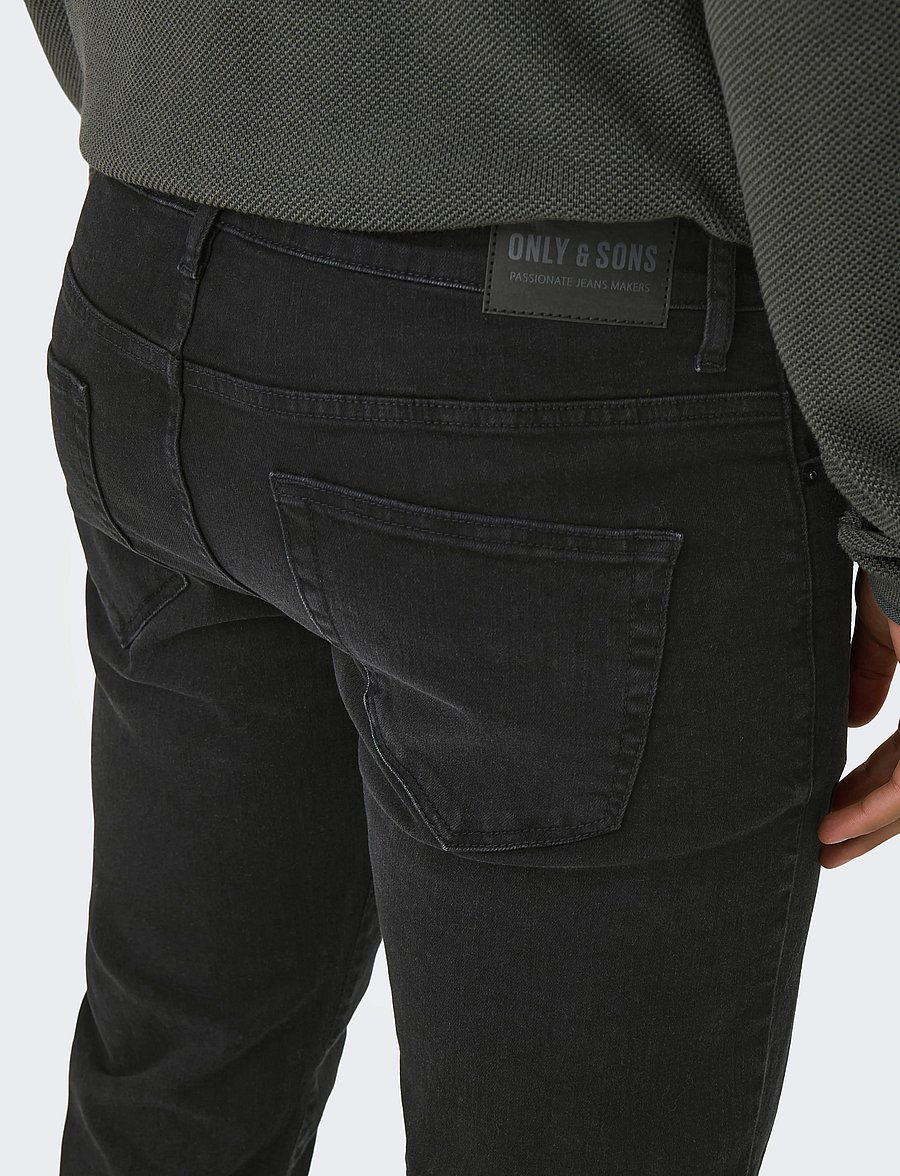 ONLY & SONS - ONSWEFT REGULAR BLACK 8638 MAT DNM NOOS - normale jeans - black denim - 4