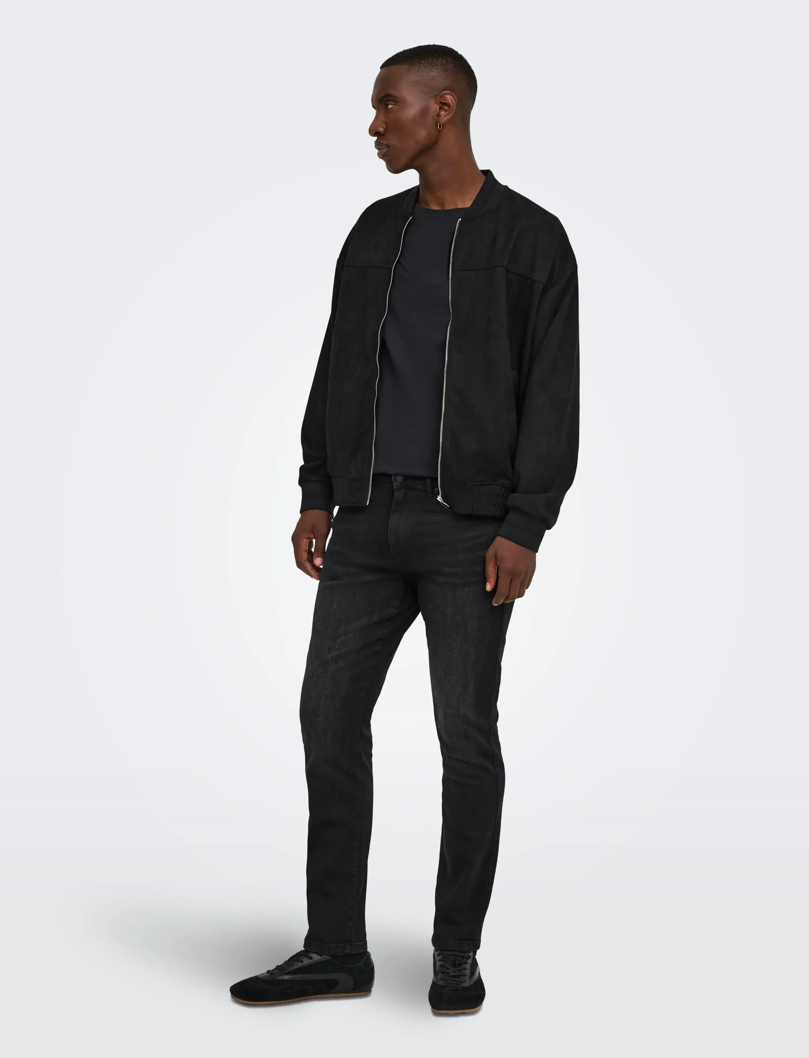 ONLY & SONS - ONSWEFT REGULAR BLACK 8638 MAT DNM NOOS - normale jeans - black denim - 4