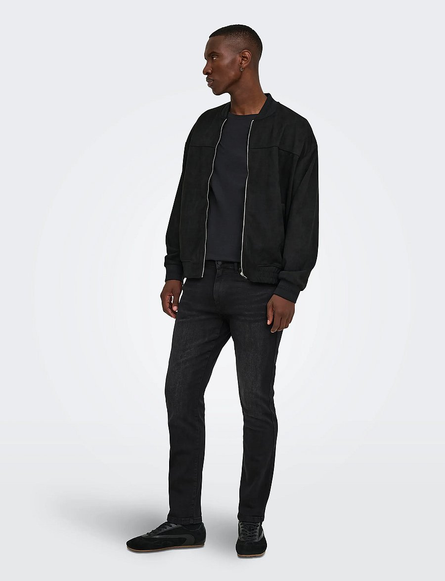 ONLY & SONS - ONSWEFT REGULAR BLACK 8638 MAT DNM NOOS - normale jeans - black denim - 4