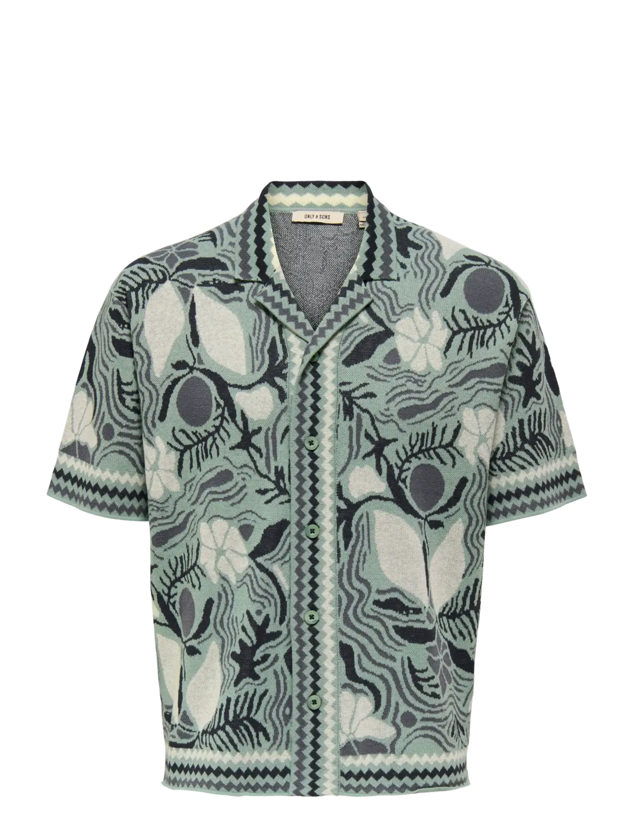 ONLY & SONS ONSDUKE RLX JAQ SS SHIRT KNIT - ONLY & SONS - ICEBERG GREEN / green