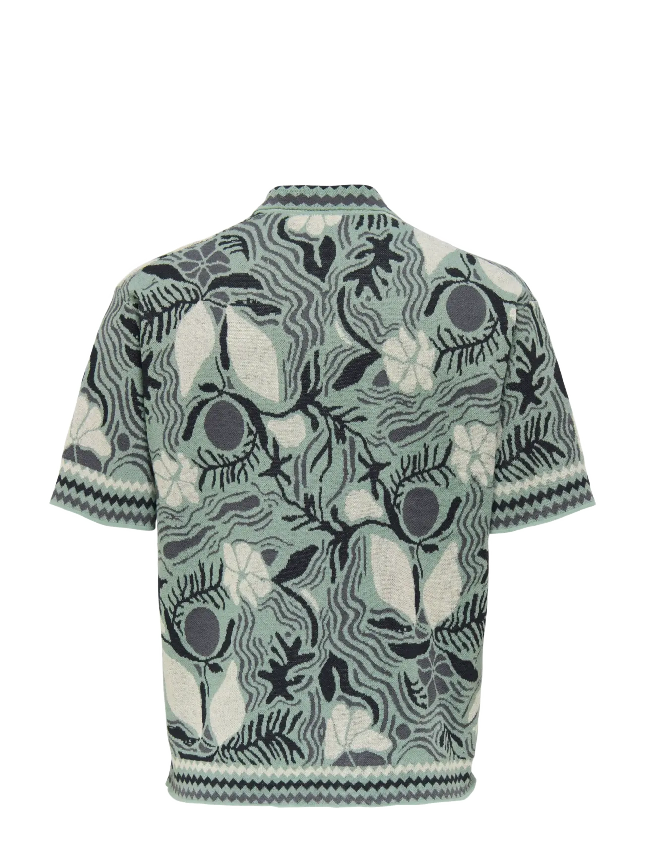 ONLY & SONS - ONSDUKE RLX JAQ SS SHIRT KNIT - lühikeste varrukatega särgid - iceberg green - 2