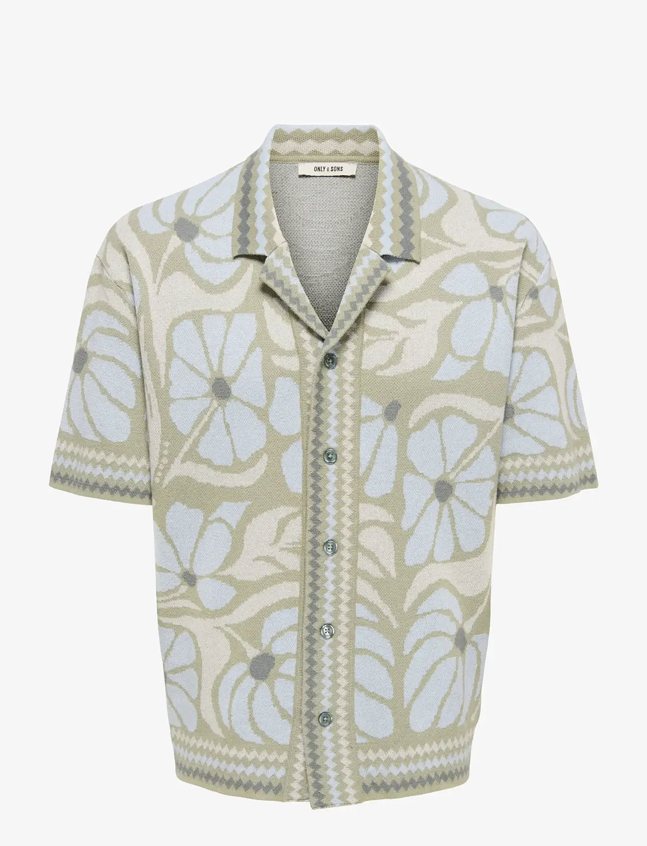 ONLY & SONS - ONSDUKE RLX JAQ SS SHIRT KNIT - short-sleeved shirts - silver sage - 0