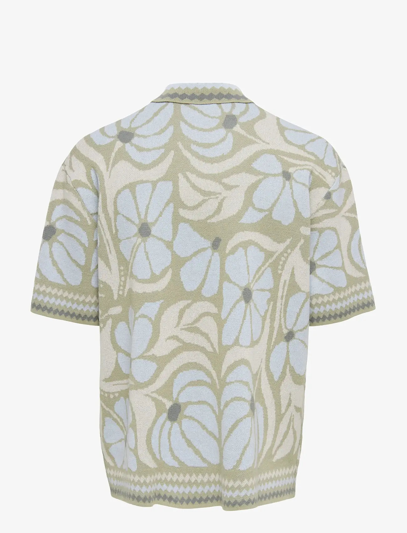 ONLY & SONS - ONSDUKE RLX JAQ SS SHIRT KNIT - short-sleeved shirts - silver sage - 1