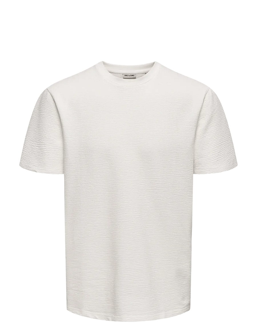 ONLY & SONS - ONSKIAN LIFE REG SEERSUCKER SS TEE NOOS - kurzärmelig - cloud dancer - 1