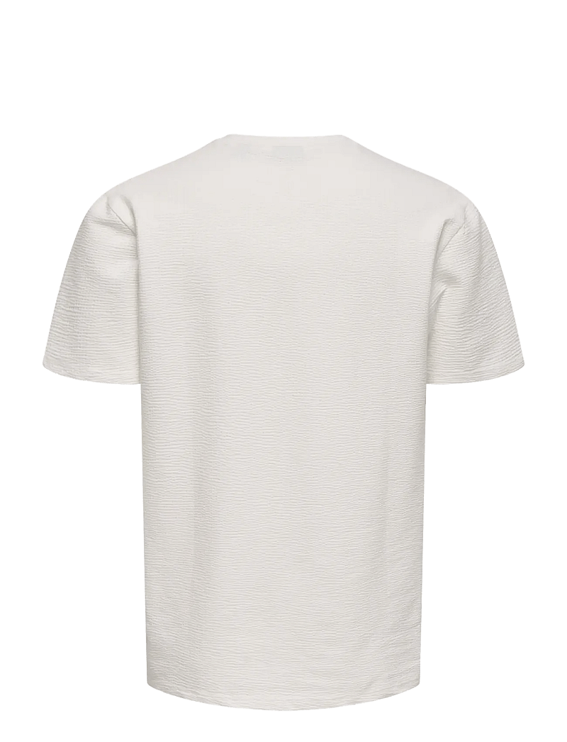ONLY & SONS - ONSKIAN LIFE REG SEERSUCKER SS TEE NOOS - kurzärmelig - cloud dancer - 2