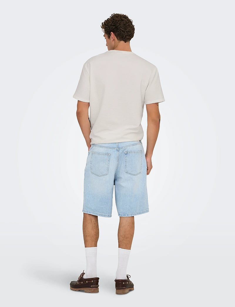 ONLY & SONS - ONSKIAN LIFE REG SEERSUCKER SS TEE NOOS - kurzärmelig - cloud dancer - 3