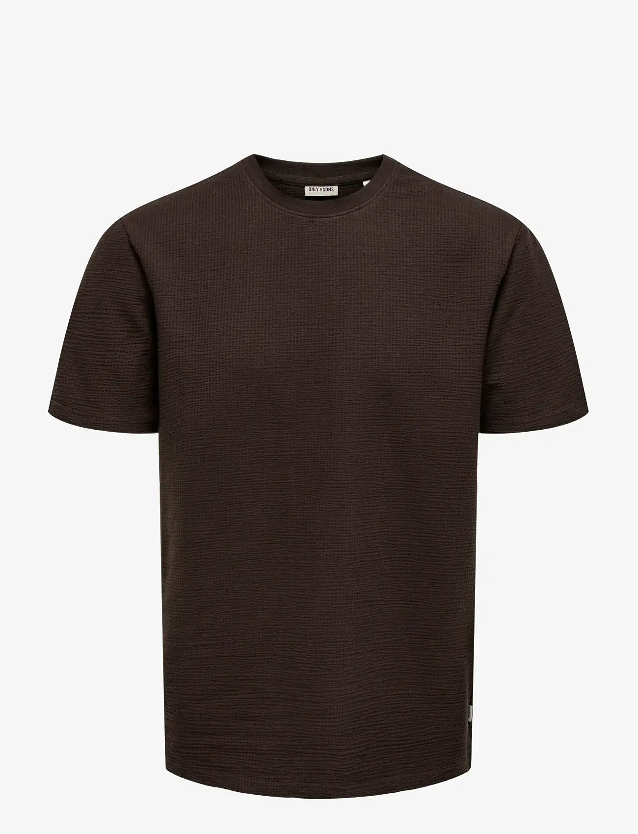 ONLY & SONS - ONSKIAN LIFE REG SEERSUCKER SS TEE NOOS - kurzärmelig - coffee bean - 1
