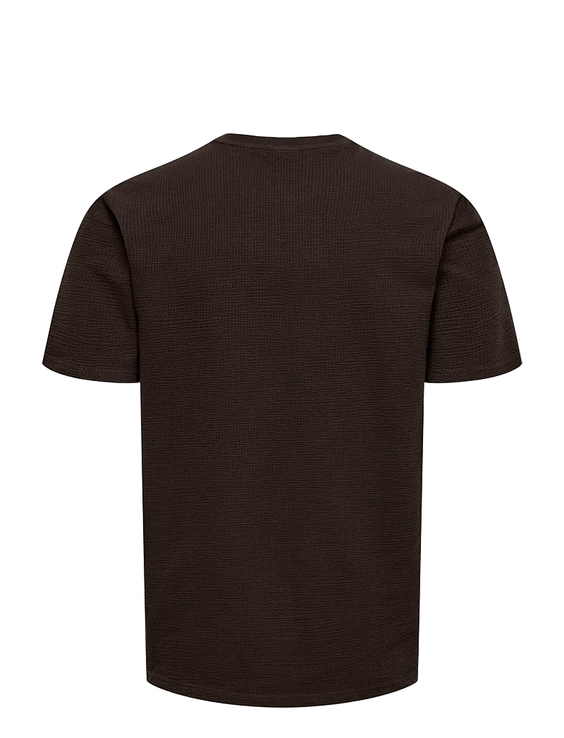 ONLY & SONS - ONSKIAN LIFE REG SEERSUCKER SS TEE NOOS - kurzärmelig - coffee bean - 2