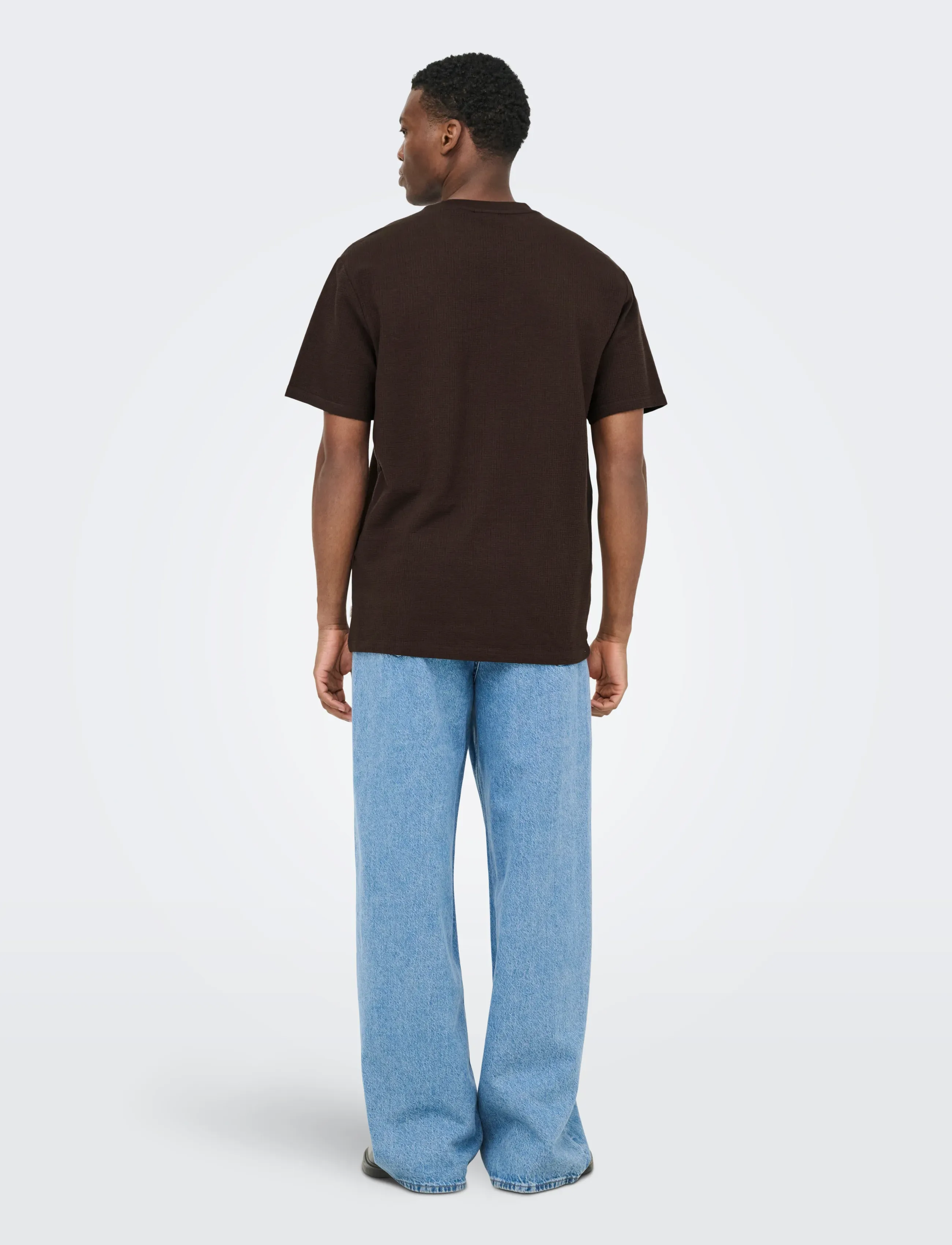 ONLY & SONS - ONSKIAN LIFE REG SEERSUCKER SS TEE NOOS - kortærmede t-shirts - coffee bean - 3