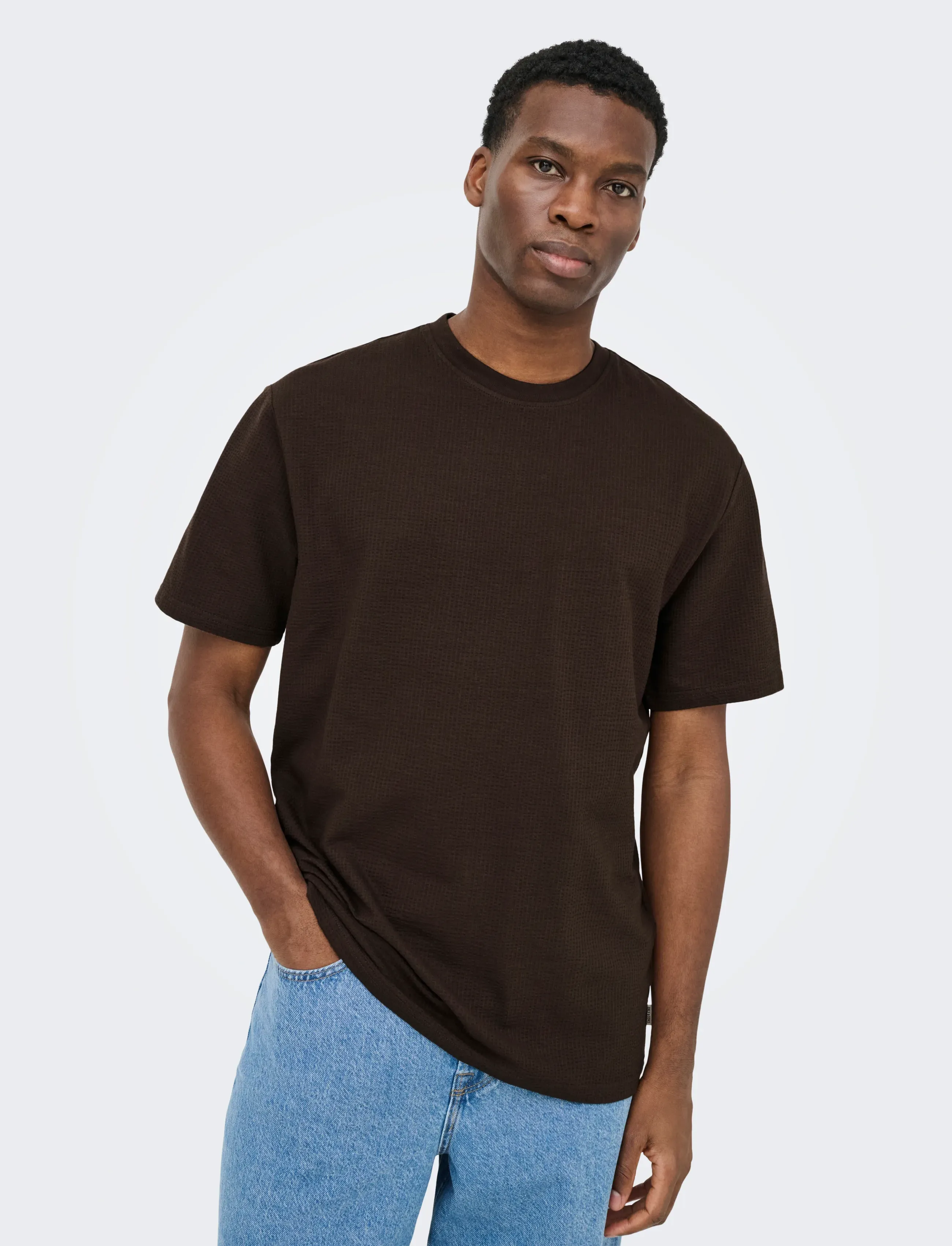 ONLY & SONS Onskian Life Reg Seersucker Ss Tee Noos t-shirts - bas herr – bild 6