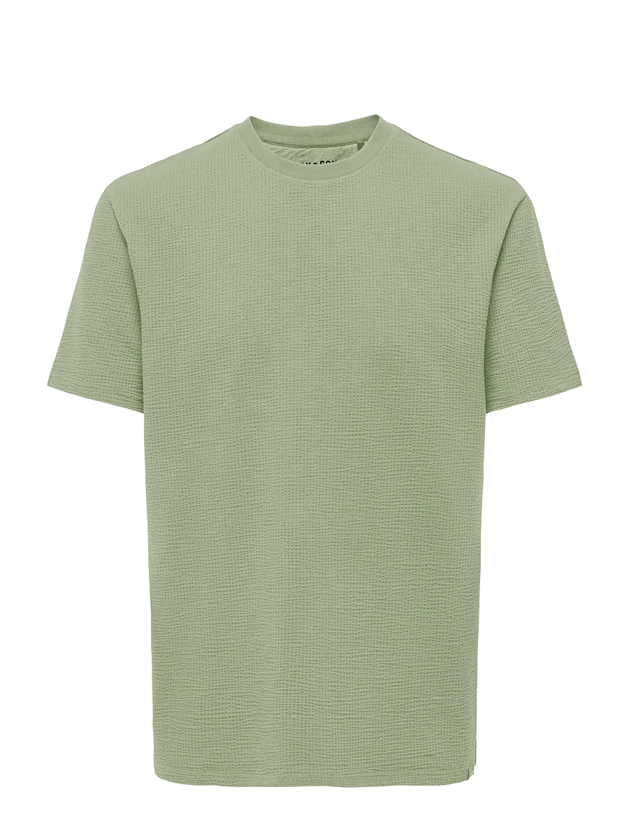 ONLY & SONS - ONSKIAN LIFE REG SEERSUCKER SS TEE NOOS - kortærmede t-shirts - seagrass - 1