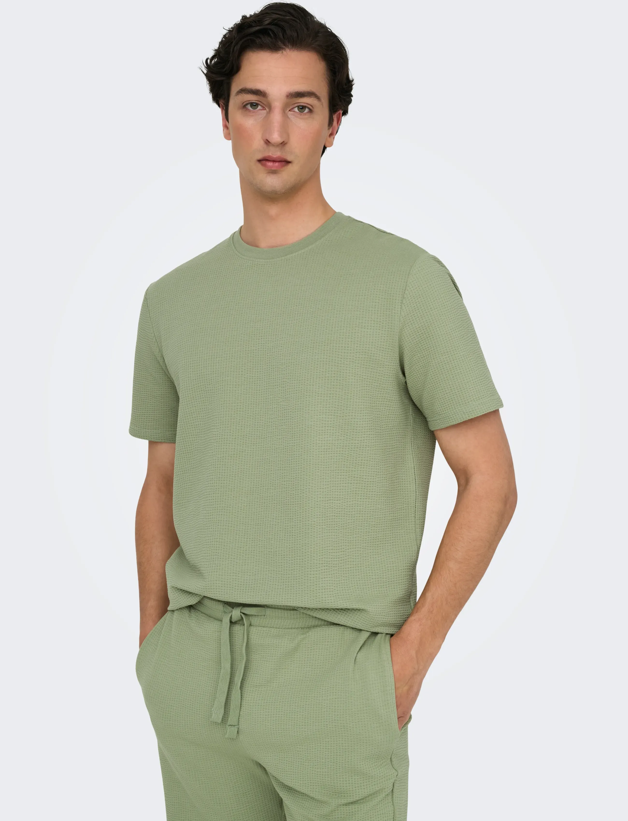 ONLY & SONS Onskian Life Reg Seersucker Ss Tee Noos t-shirts - bas herr – bild 6