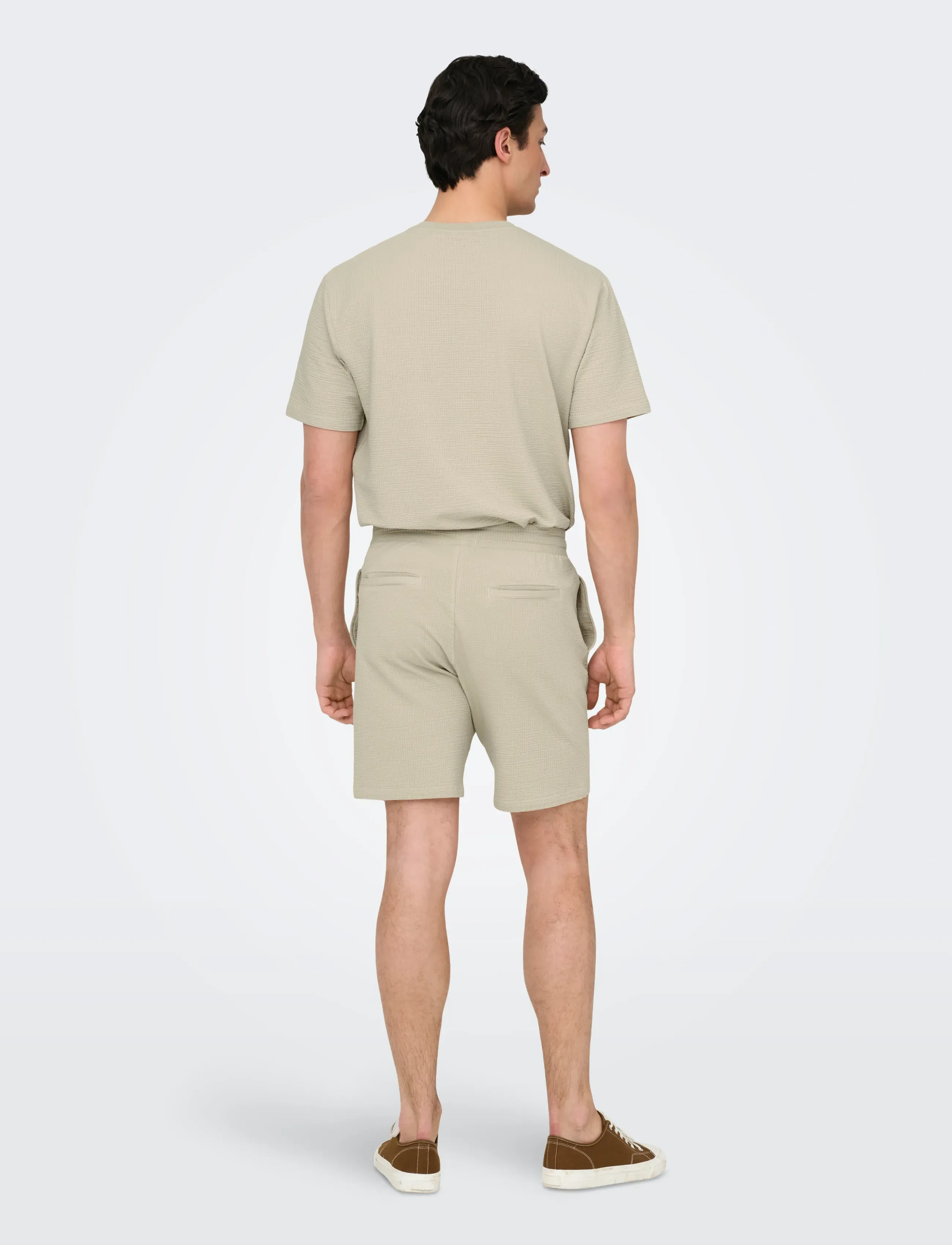 ONLY & SONS - ONSKIAN LIFE REG SEERSUCKER SS TEE NOOS - kortærmede t-shirts - silver lining - 3