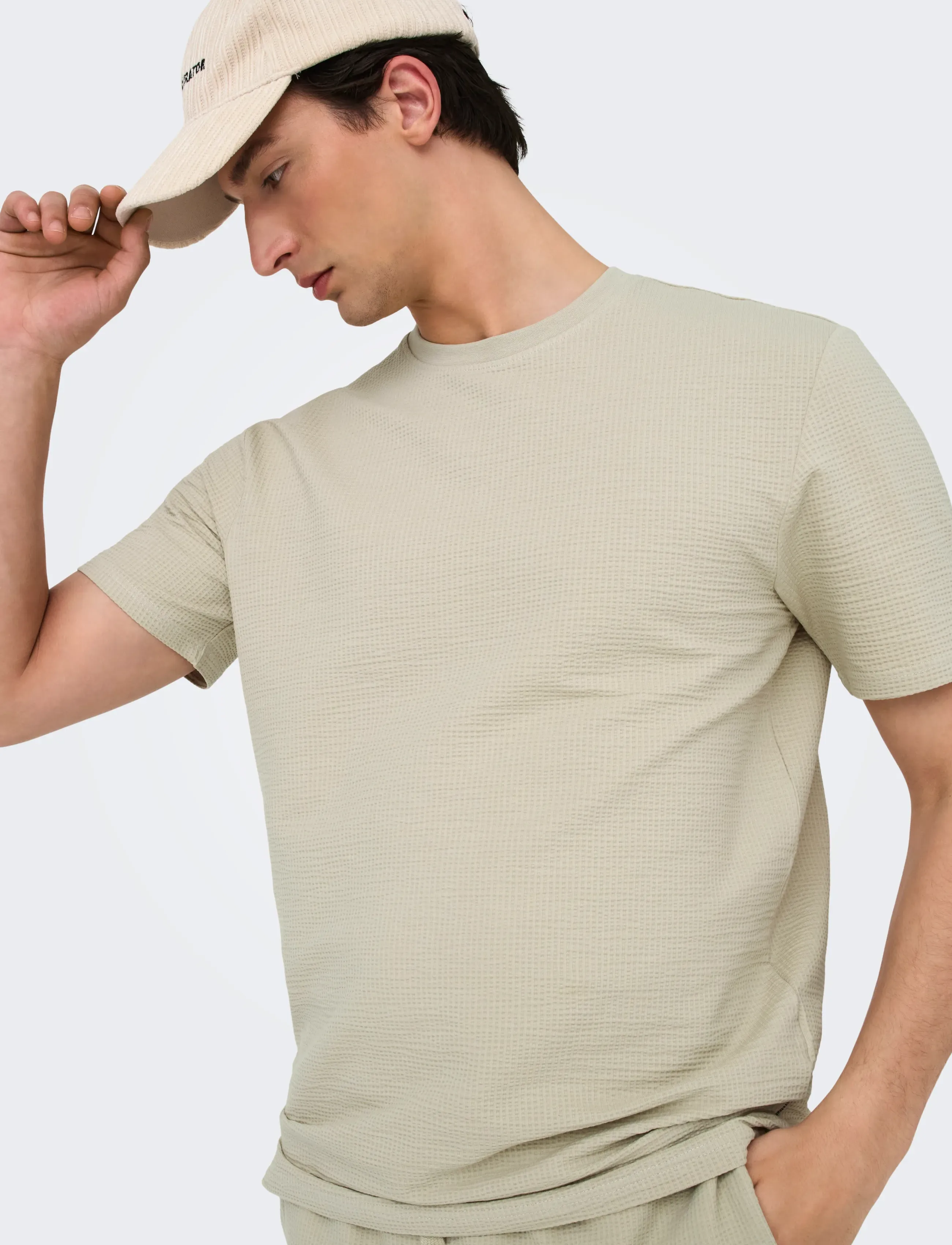 ONLY & SONS Onskian Life Reg Seersucker Ss Tee Noos t-shirts - bas herr – bild 5