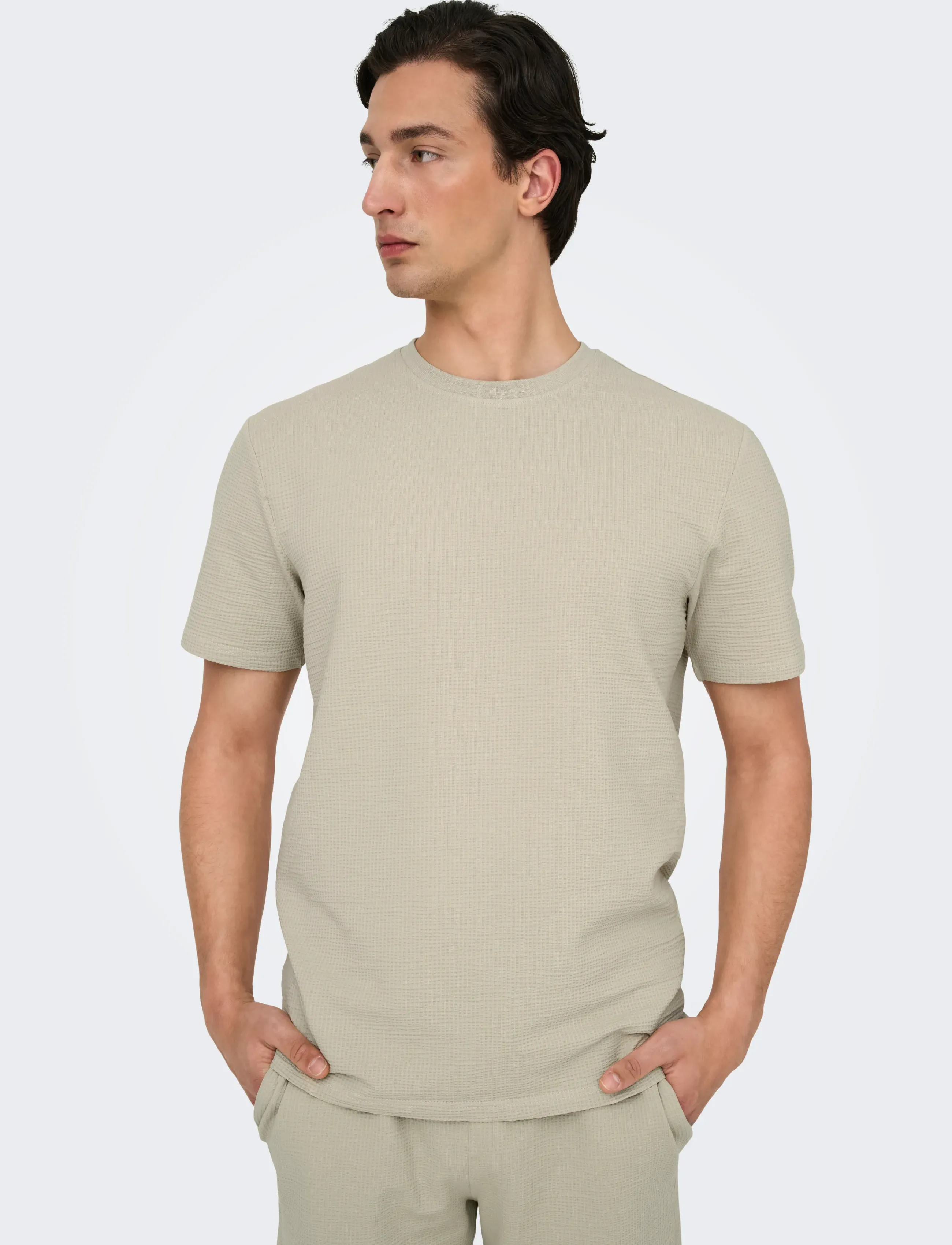 ONLY & SONS Onskian Life Reg Seersucker Ss Tee Noos t-shirts - bas herr – bild 6