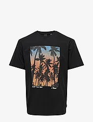 ONLY & SONS - ONSKOLTON REG BEACH PHOTOPRINT SS TEE - lowest prices - black - 0