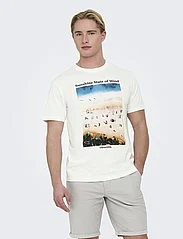 ONLY & SONS - ONSKOLTON REG BEACH PHOTOPRINT SS TEE - lowest prices - cloud dancer - 2