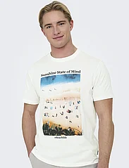 ONLY & SONS - ONSKOLTON REG BEACH PHOTOPRINT SS TEE - lowest prices - cloud dancer - 4