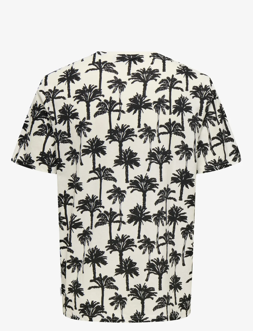 ONLY & SONS - ONSKYLEN REG LINEN PALM AOP SS TEE - kurzärmelig - cloud dancer - 2