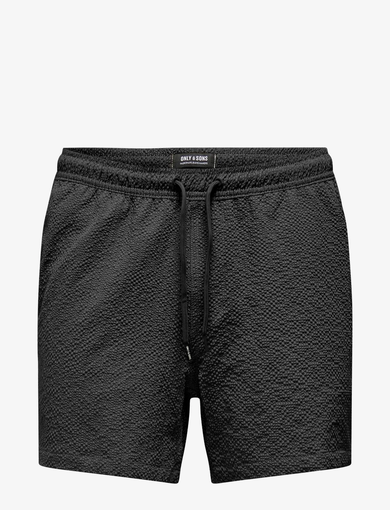 ONLY & SONS ONSTED LIFE SOLID SEERSUCKER SWIM NOOS - Badehose - BLACK / black