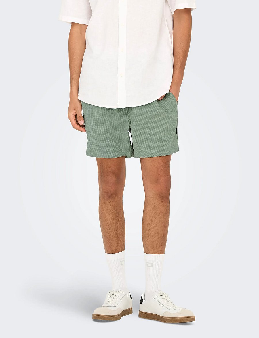 ONLY & SONS - ONSTED LIFE SOLID SEERSUCKER SWIM NOOS - shorts de bain - iceberg green - 0