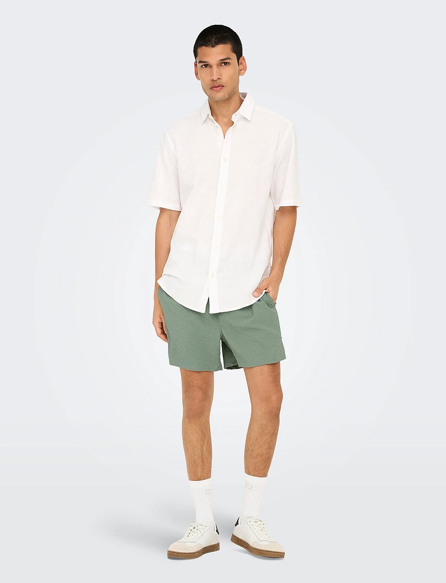 ONLY & SONS - ONSTED LIFE SOLID SEERSUCKER SWIM NOOS - shorts de bain - iceberg green - 4