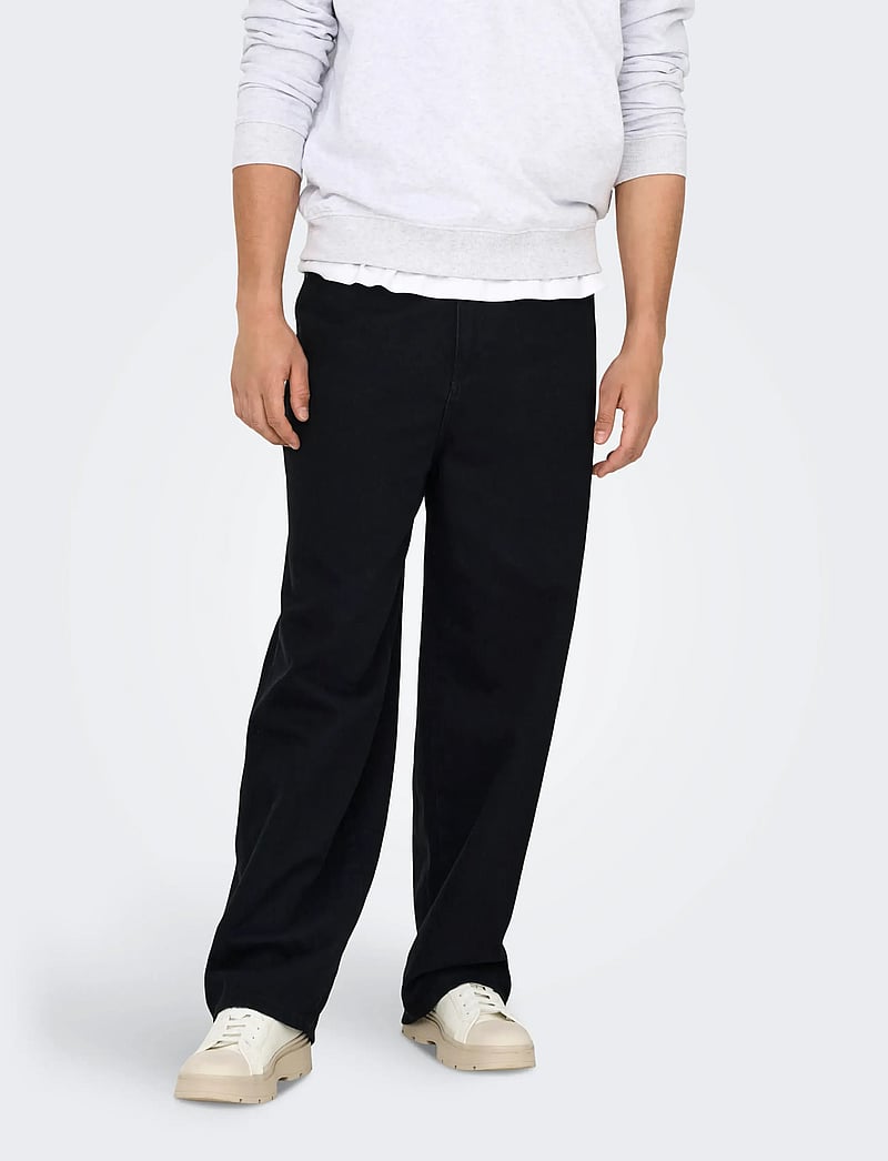 ONLY & SONS - ONSCARL BALLOON BLACK 8874 TAI DNM NOOS - loose jeans - black denim - 0