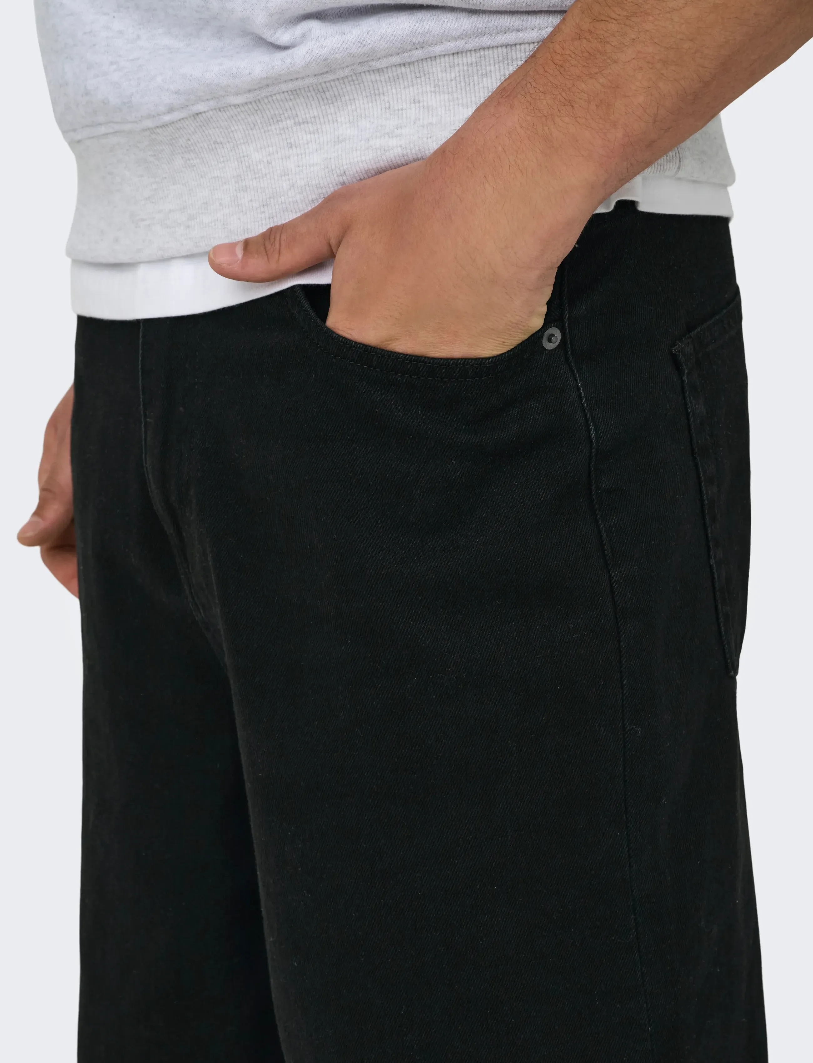 ONLY & SONS Onscarl Balloon Black 8874 Tai Dnm Noos relaxed fit jeans herr – bild 4