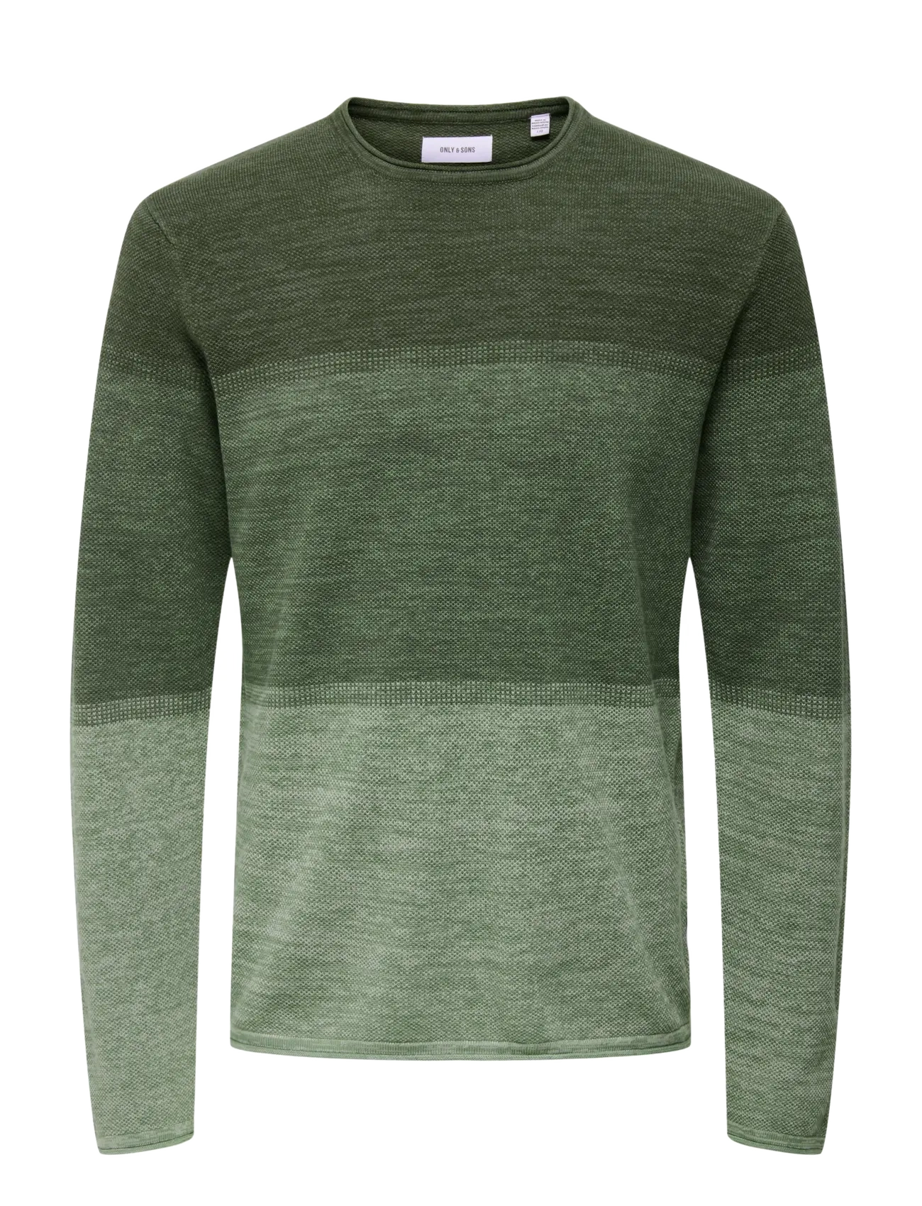 ONLY & SONS ONSFELIX REG 12 CREW KNIT NOOS - Strickmode - CASTOR GRAY / khaki/green
