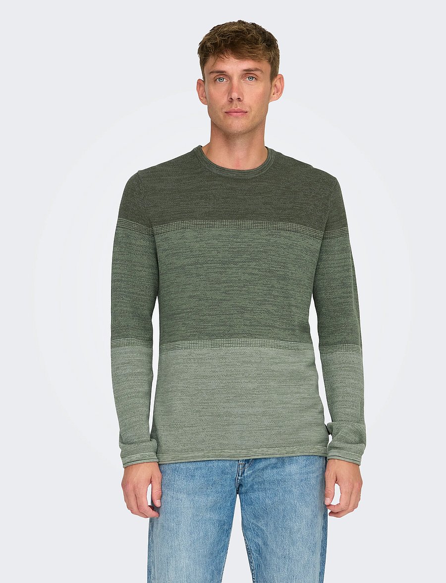 ONLY & SONS - ONSFELIX REG 12 CREW KNIT NOOS - castor gray - 0