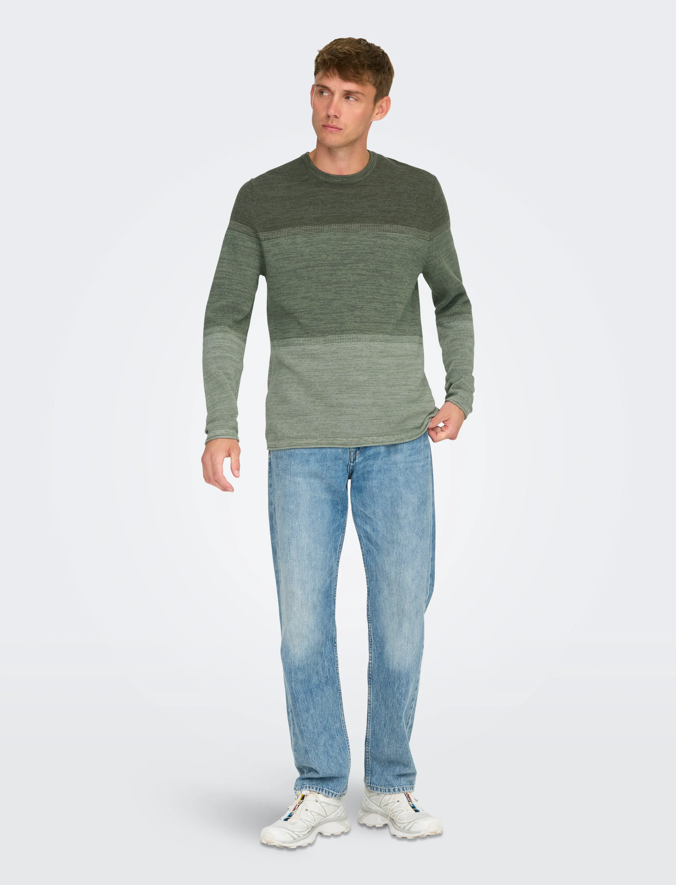 ONLY & SONS - ONSFELIX REG 12 CREW KNIT NOOS - castor gray - 4