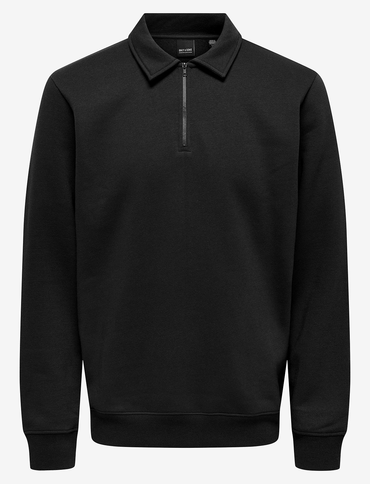 ONLY & SONS - ONSCERES 1/4 ZIP SWEAT POLO - langärmelig - black - 0