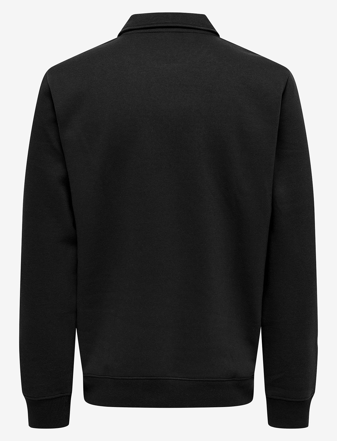 ONLY & SONS - ONSCERES 1/4 ZIP SWEAT POLO - langärmelig - black - 1