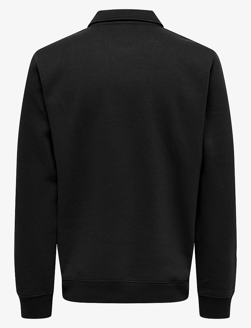 ONLY & SONS - ONSCERES 1/4 ZIP SWEAT POLO - langärmelig - black - 1