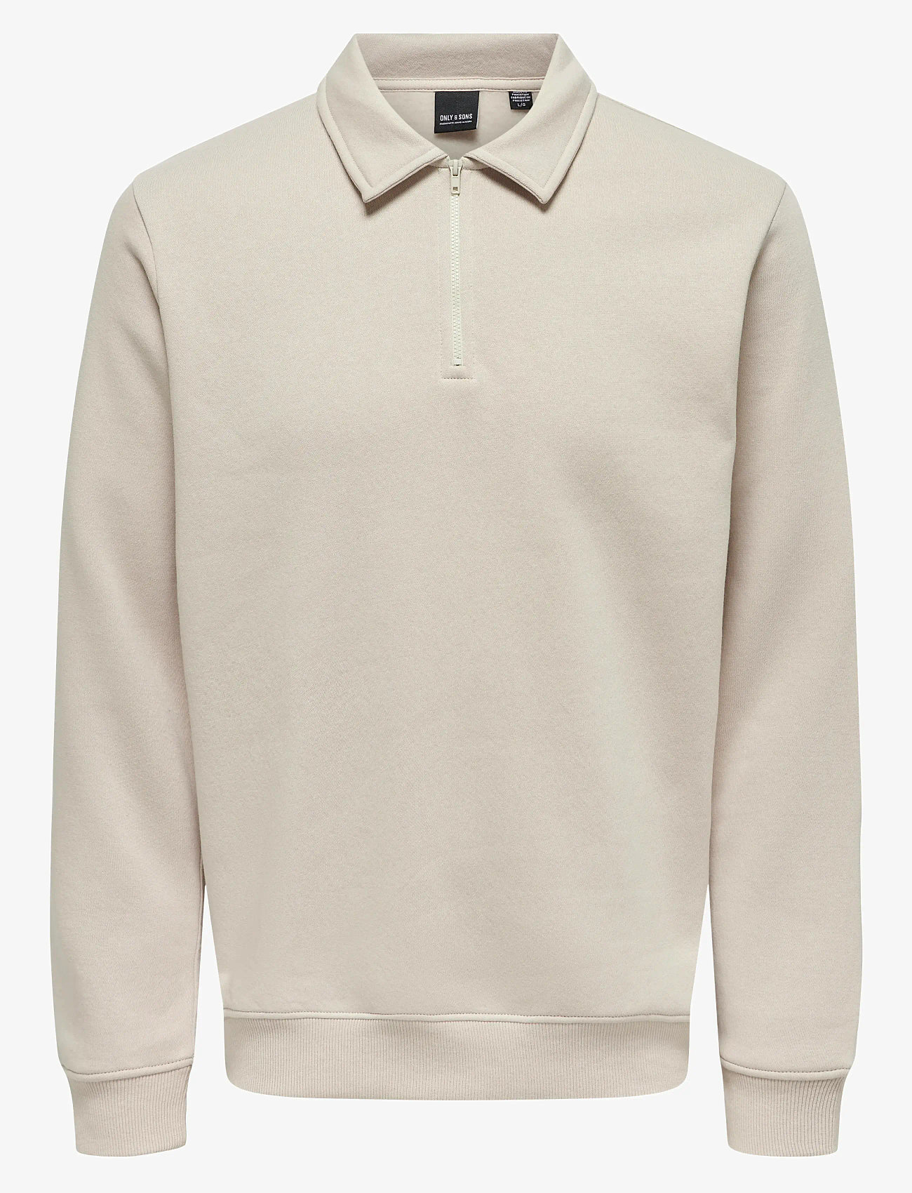 ONLY & SONS - ONSCERES 1/4 ZIP SWEAT POLO - langärmelig - silver lining - 1