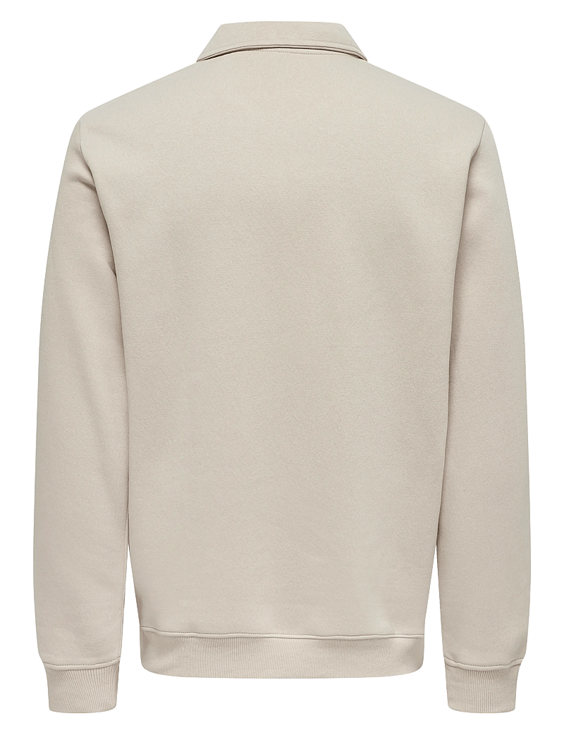 ONLY & SONS - ONSCERES 1/4 ZIP SWEAT POLO - langärmelig - silver lining - 2