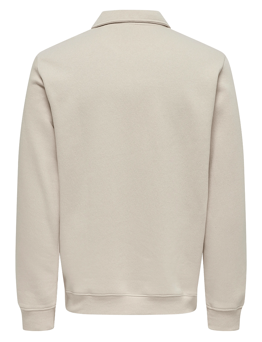 ONLY & SONS - ONSCERES 1/4 ZIP SWEAT POLO - langärmelig - silver lining - 2