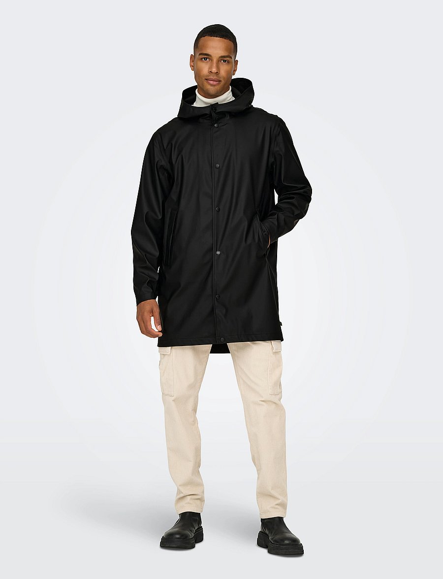 ONLY & SONS - ONSLUCA RAIN COAT OTW NOOS - regenmäntel - black - 4