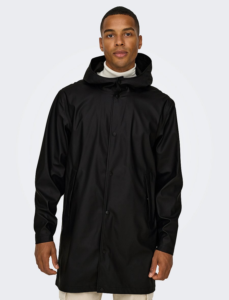 ONLY & SONS - ONSLUCA RAIN COAT OTW NOOS - regenmäntel - black - 5