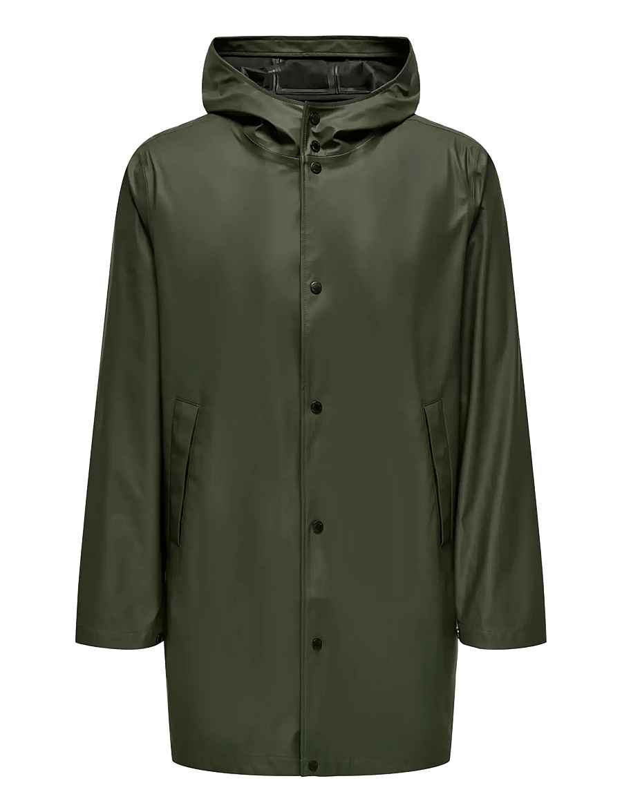ONLY & SONS - ONSLUCA RAIN COAT OTW NOOS - vihmamantlid - peat - 1