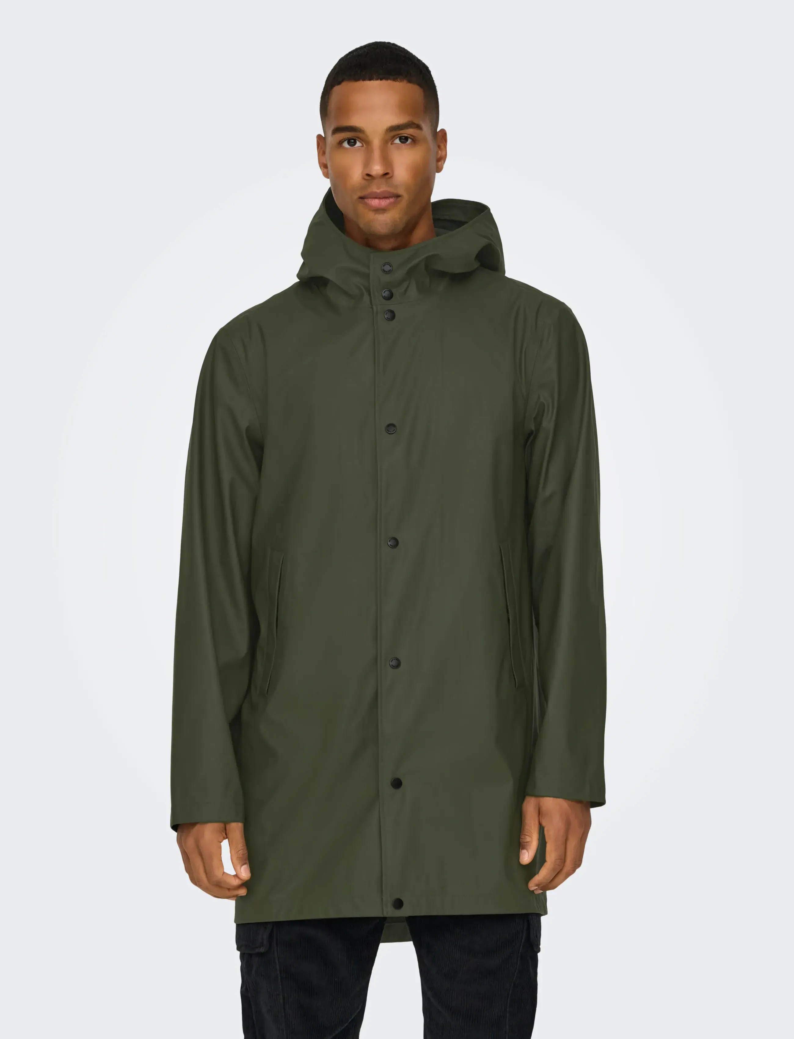 ONLY & SONS Onsluca Rain Coat Otw Noos, XS, Rainwear, Grün - Coats, Männerswear