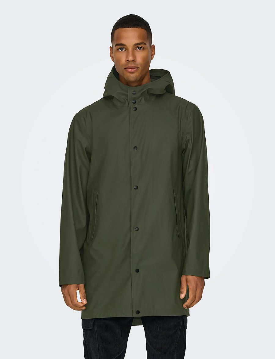 ONLY & SONS - ONSLUCA RAIN COAT OTW NOOS - vihmamantlid - peat - 0