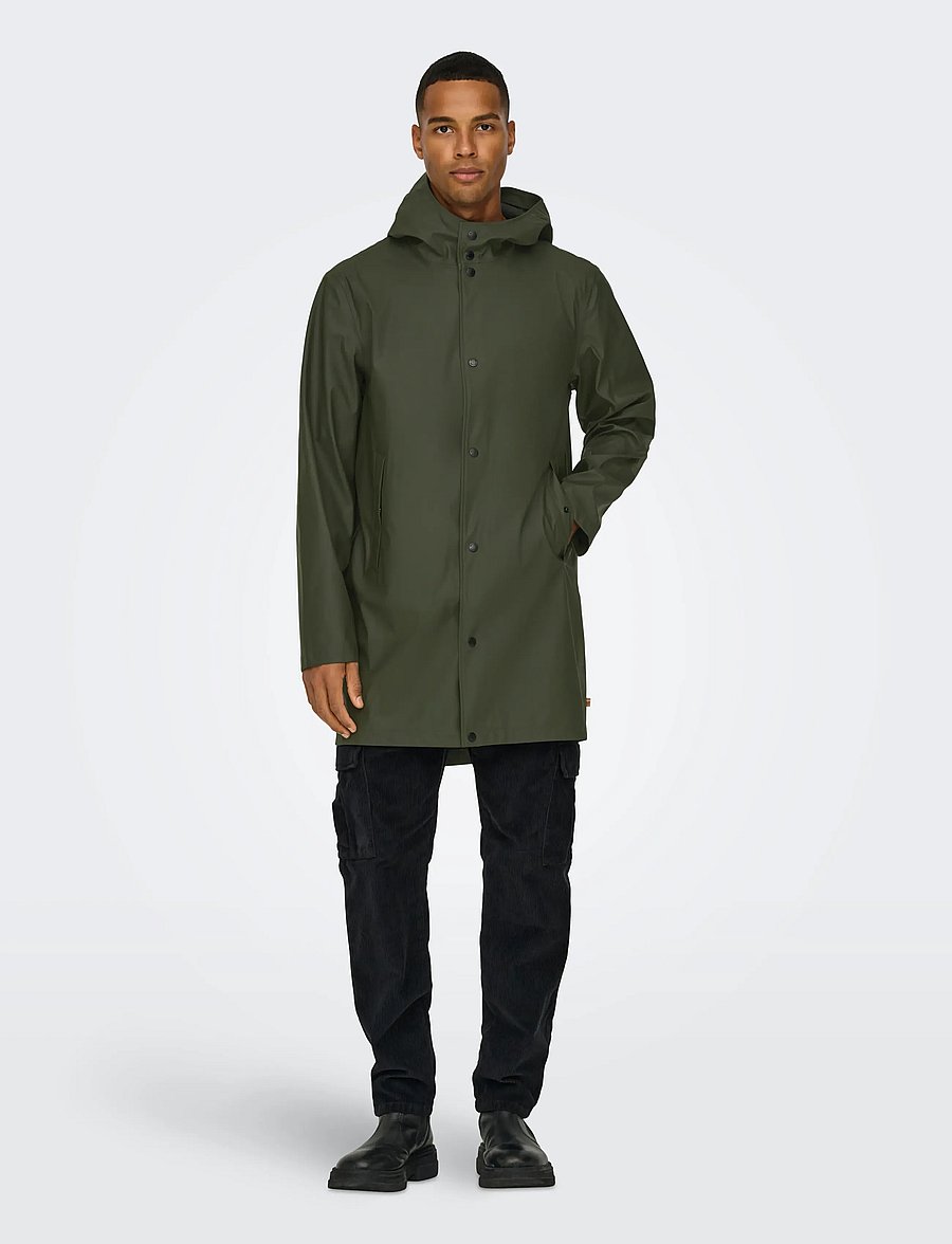 ONLY & SONS - ONSLUCA RAIN COAT OTW NOOS - vihmamantlid - peat - 5
